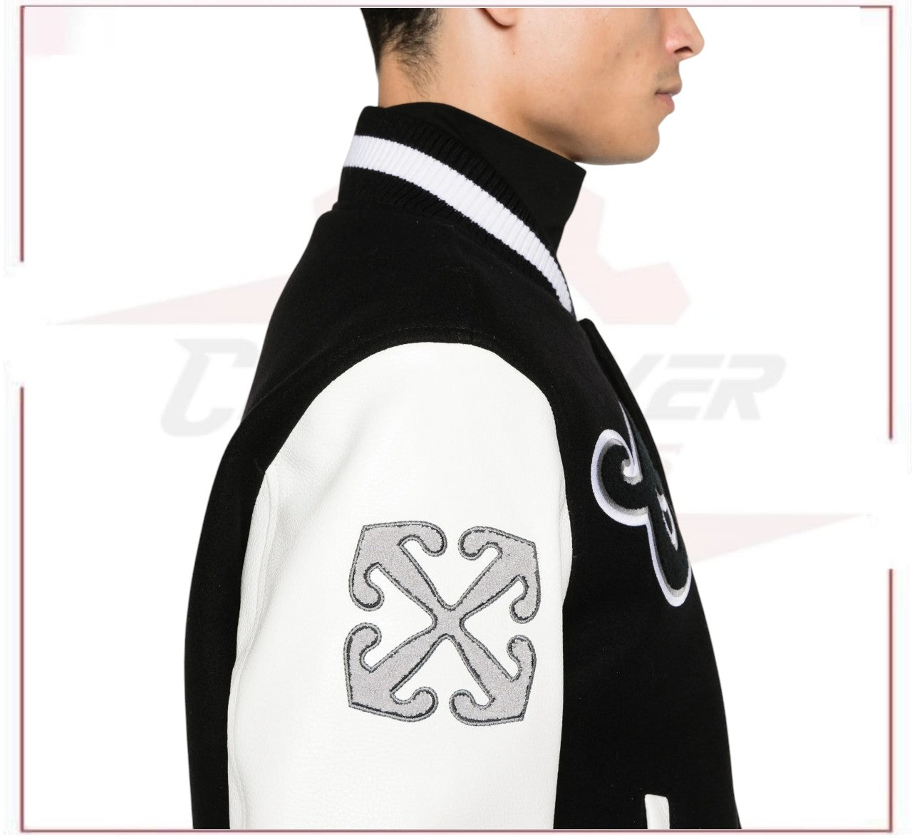 New Season Off-White Lea varsity jacket