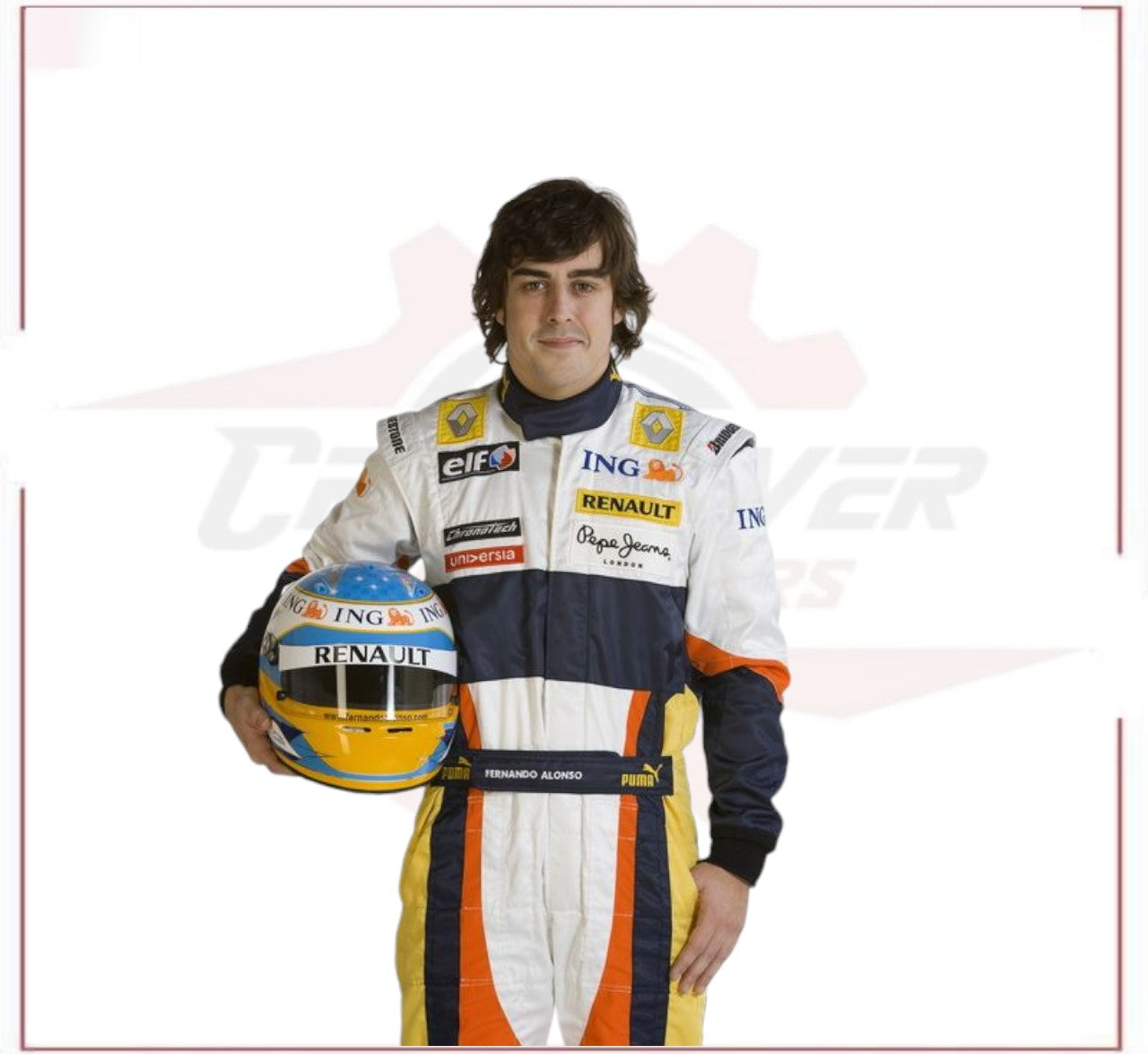 Fernando Alonso 2008 Renault F1 race suit Embroidery CROSSOVER RACEWEARS