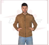 U09 - Men's Jacket in Genuine Honey Suede Leather CROSSOVER RACEWEARS