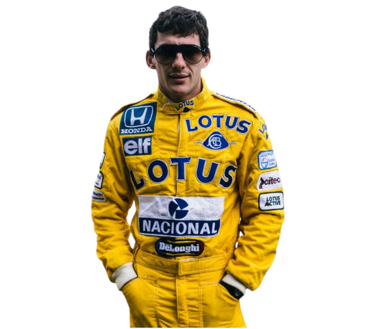 Ayrton Senna Signed Lotus F1 Replica Racing Suit
