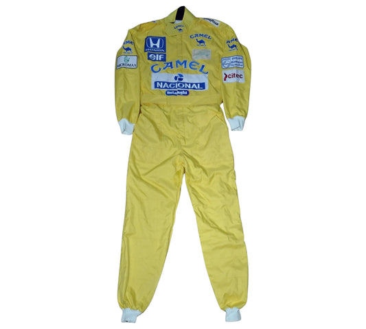 Ayrton Senna Signed Lotus 1987 F1 Replica Racing Suit Embroidery