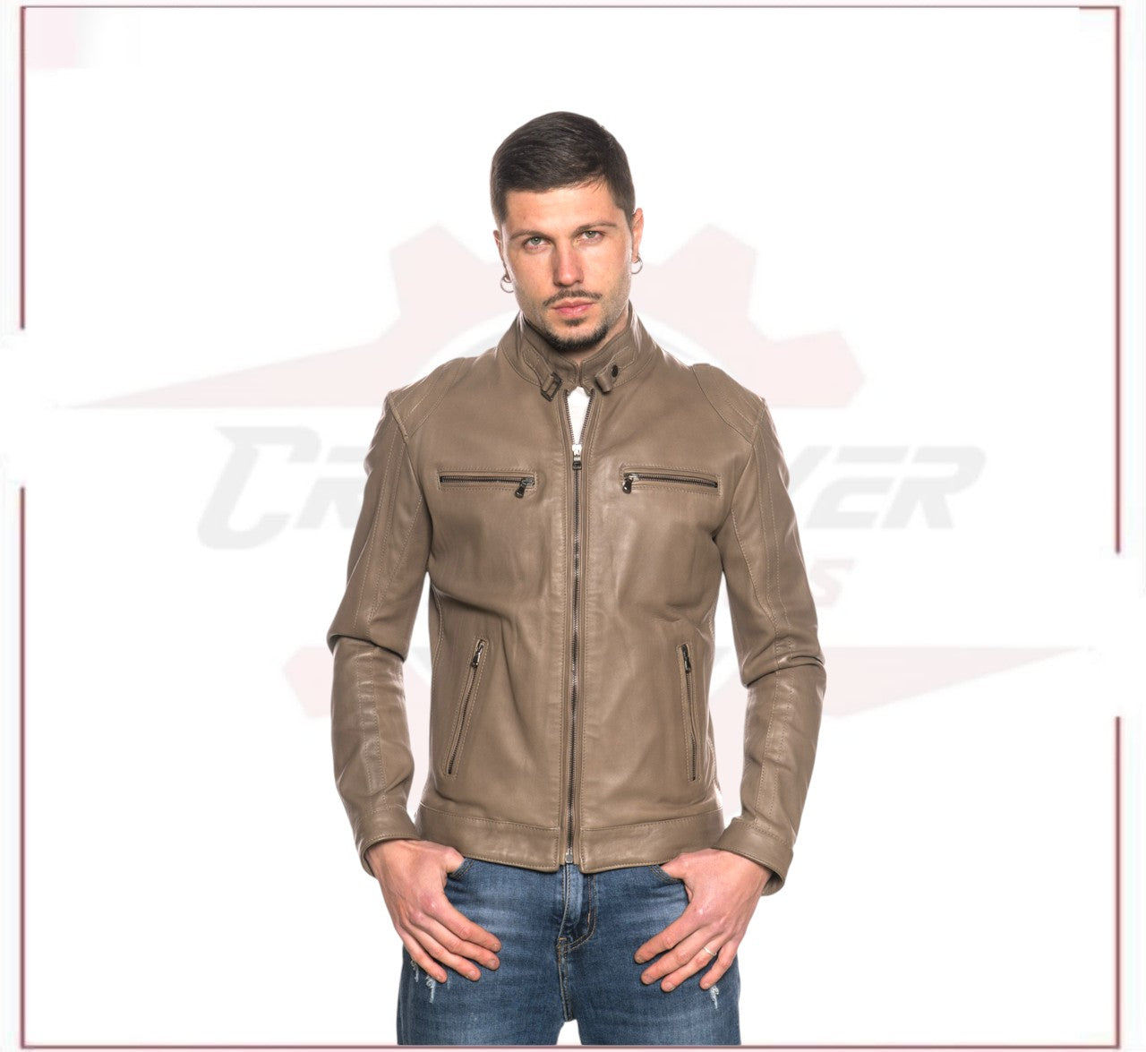 Avatar - Biker Men's Genuine Mudd colored Leather CROSSOVER RACEWEARS