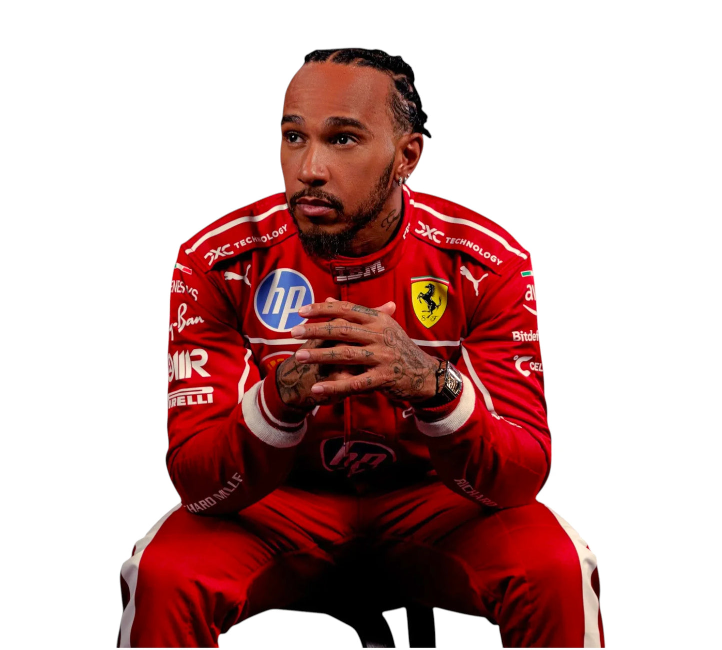 New 2025 Scuderia Ferrari HP Charles Leclerc & Lewis Hamilton F1 Team Replica Racing Suit