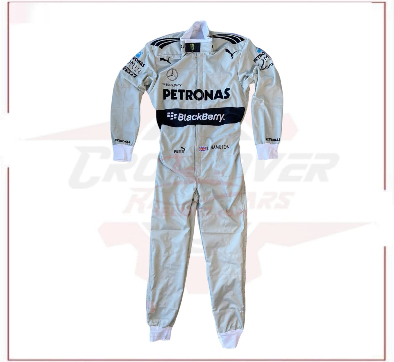 2013 Lewis Hamilton Mercedes Benz F1 Embroidered Race Suit CROSSOVER RACEWEARS