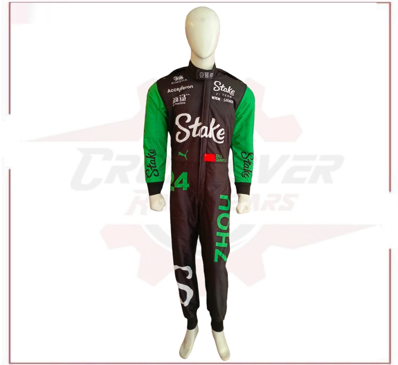 New 2024 Zhou Guanyu Stake F1 Team Kick Sauber Replica Racing Suit