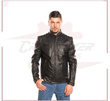 Alfonso - Biker Men's Genuine Black Leather CROSSOVER RACEWEARS