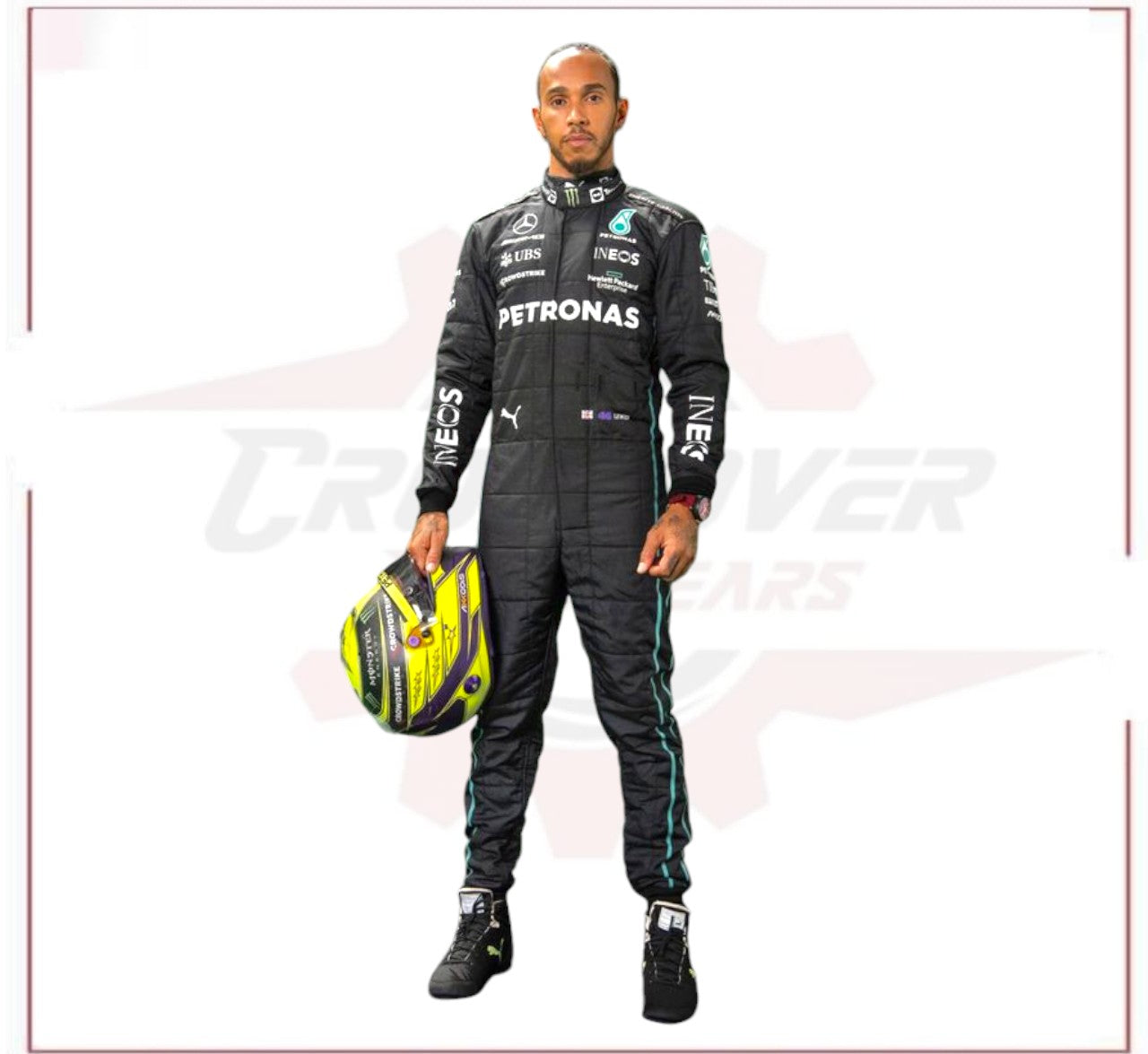 2022 Lewis Hamilton Petronas Mercedes F1 Race Suit CROSSOVER RACEWEARS