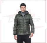 Rio - Men's Down Jacket in Genuine Green Leather CROSSOVER RACEWEARS