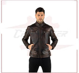 Avatar - Biker Men's Genuine Dark Brown Leather CROSSOVER RACEWEARS