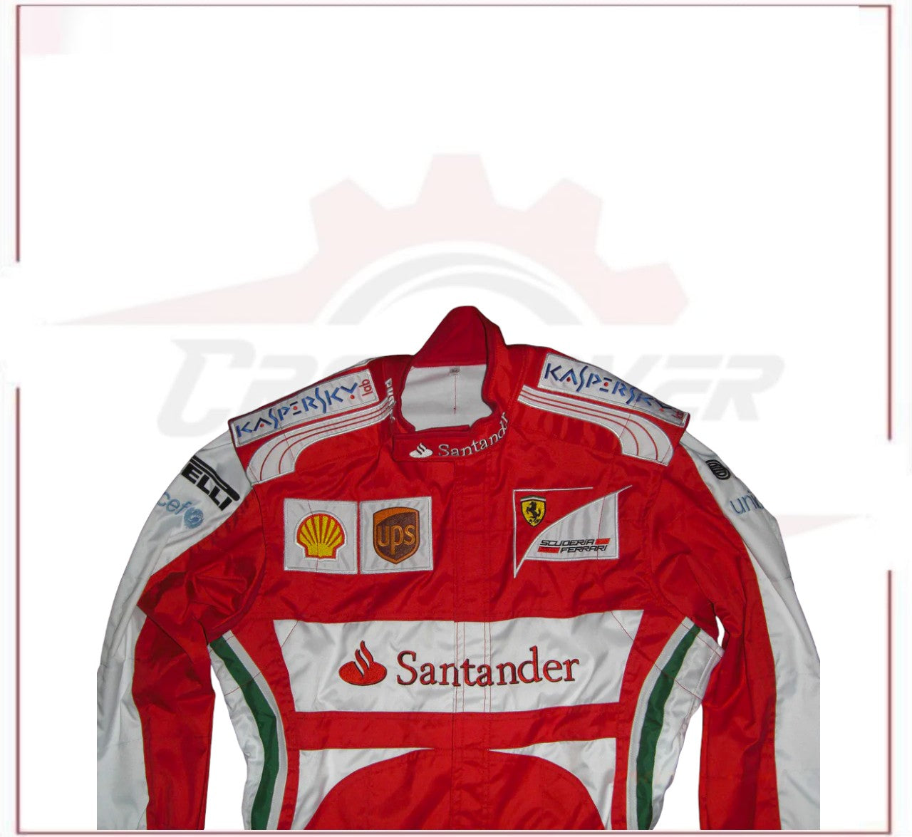 2013 Fernando Alonso Ferrari F1 Embroidered Racing Suit CROSSOVER RACEWEARS