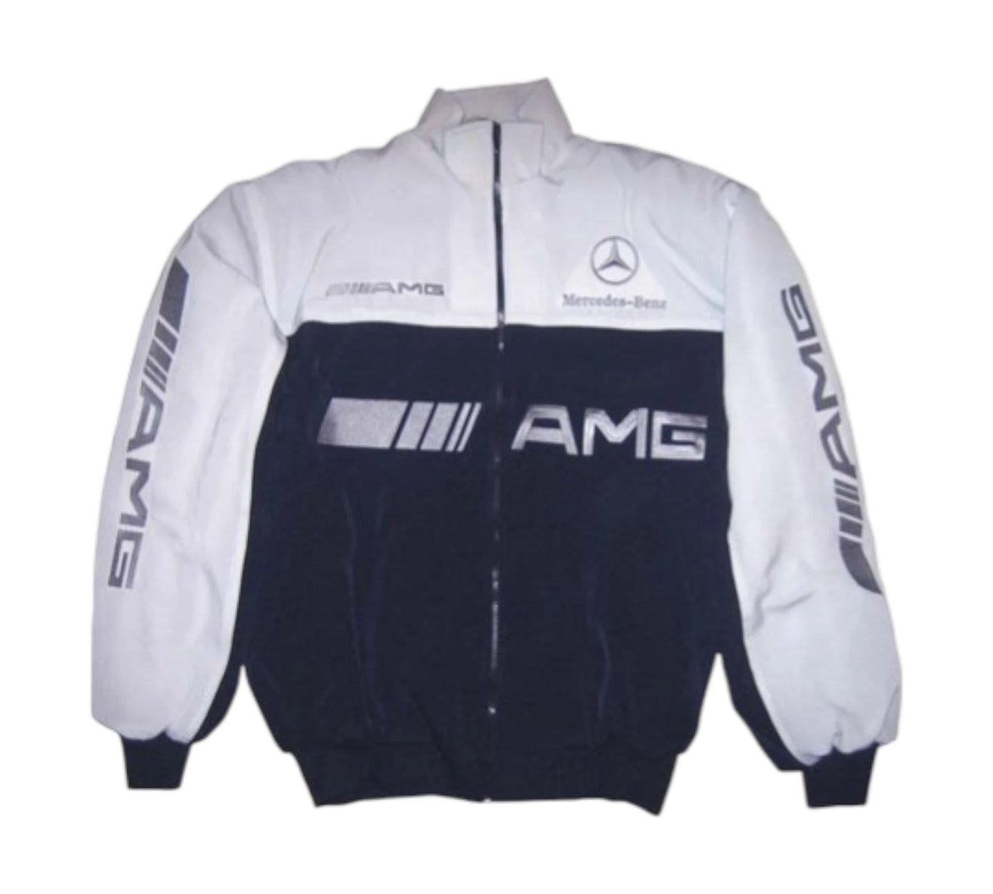 Mercedes Benz AMG Vintage Racing Jacket, White & Dark Blue