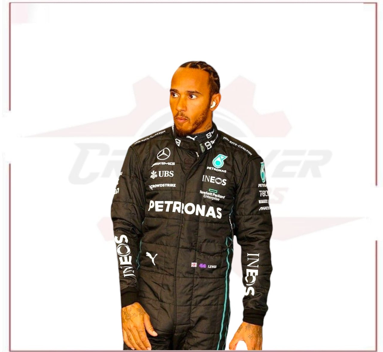 2022 Lewis Hamilton Petronas Mercedes F1 Race Suit CROSSOVER RACEWEARS