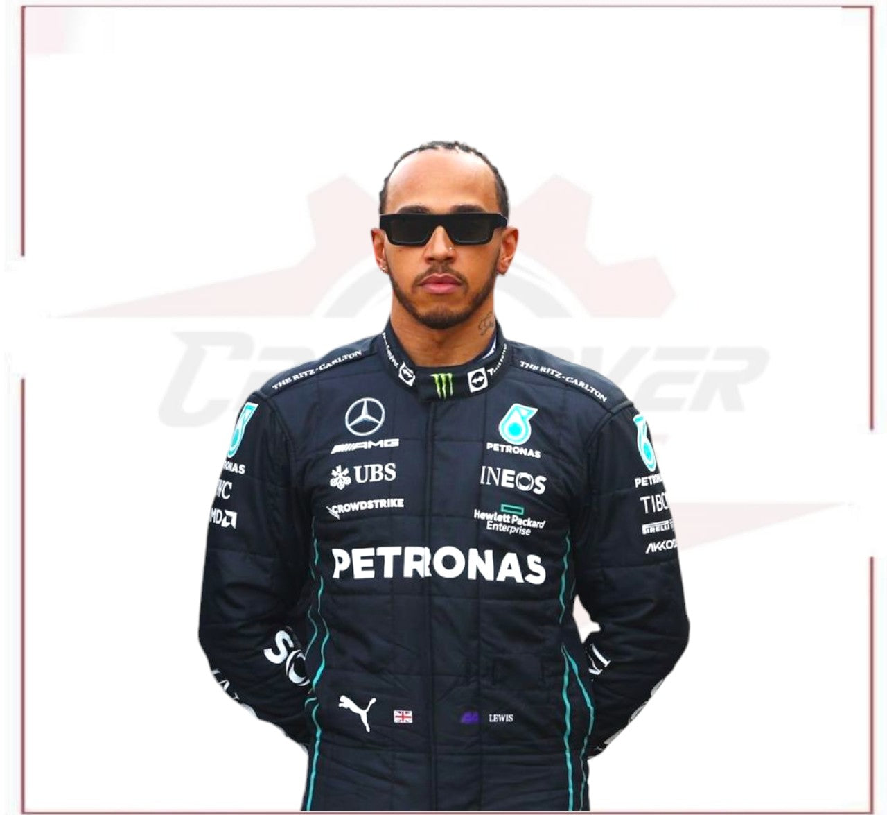 2022 Lewis Hamilton Petronas Mercedes F1 Race Suit CROSSOVER RACEWEARS