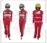 2013 Fernando Alonso Ferrari F1 Embroidered Racing Suit CROSSOVER RACEWEARS