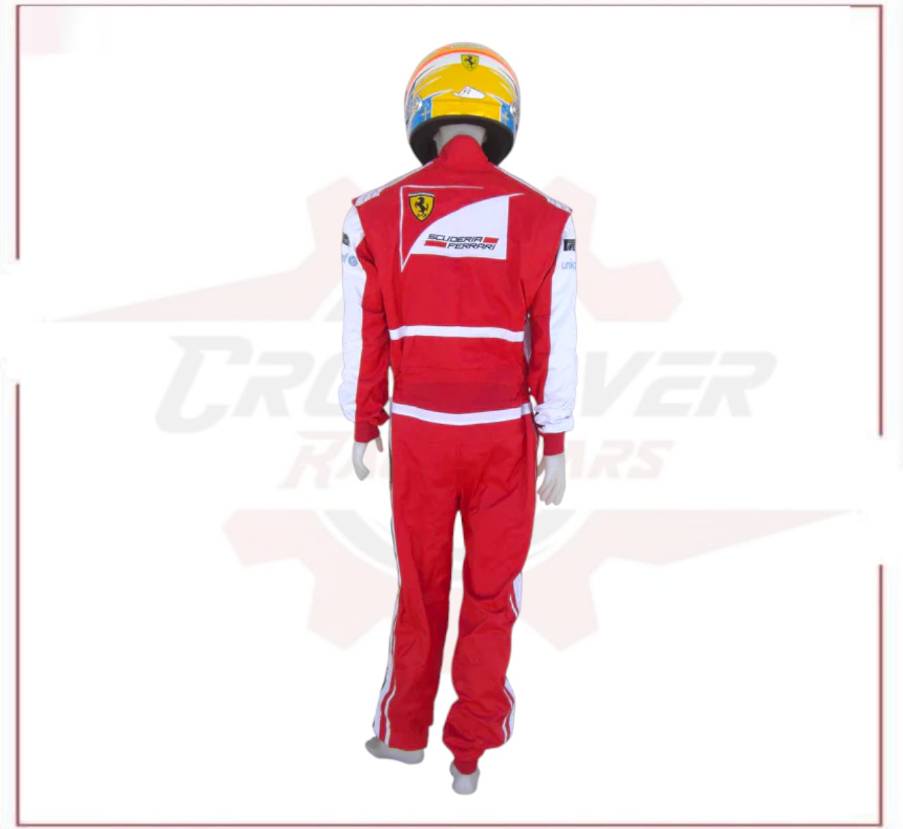 2013 Fernando Alonso Ferrari F1 Embroidered Racing Suit CROSSOVER RACEWEARS