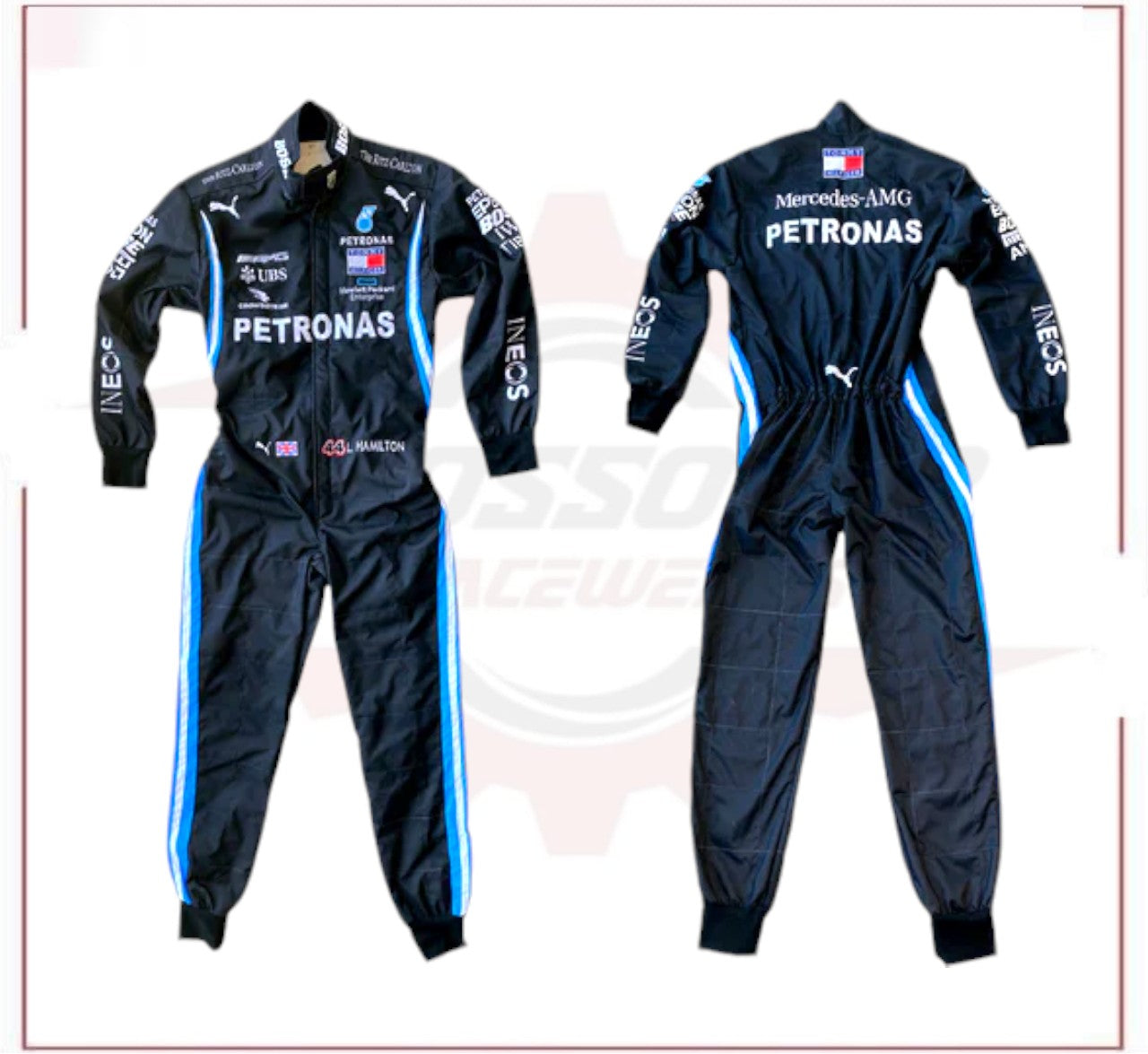 2020 Lewis Hamilton Mercedes AMG F1 Embroidery Race Suit CROSSOVER RACEWEARS