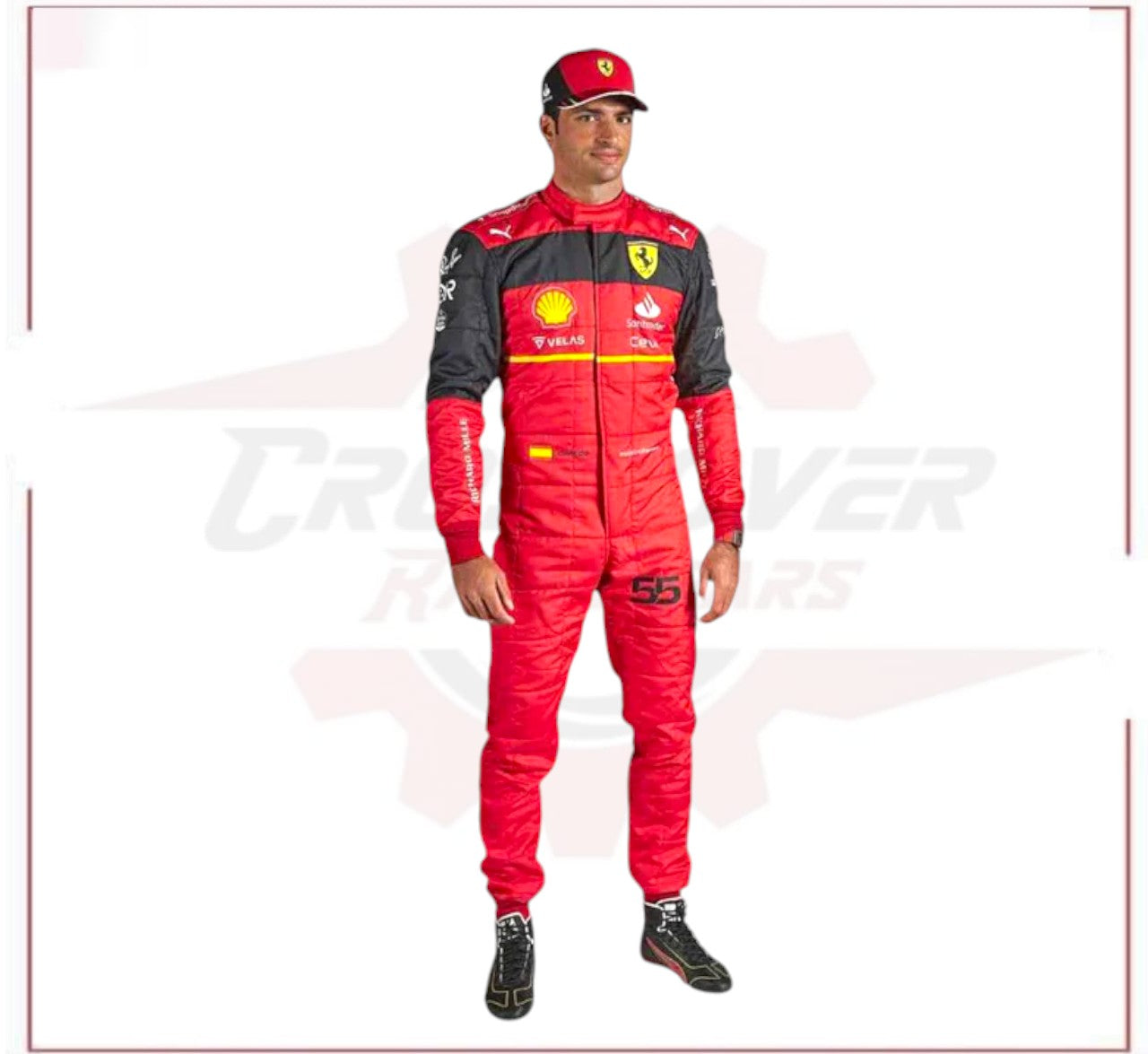 2022 Carlos Sainz Scuderia Ferrari F1 Racing Suit - CROSSOVER RACEWEARS