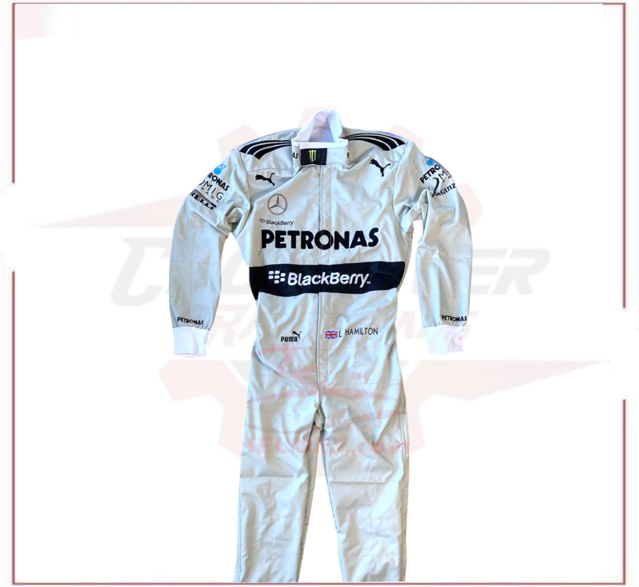 2013 Lewis Hamilton Mercedes Benz F1 Embroidered Race Suit CROSSOVER RACEWEARS