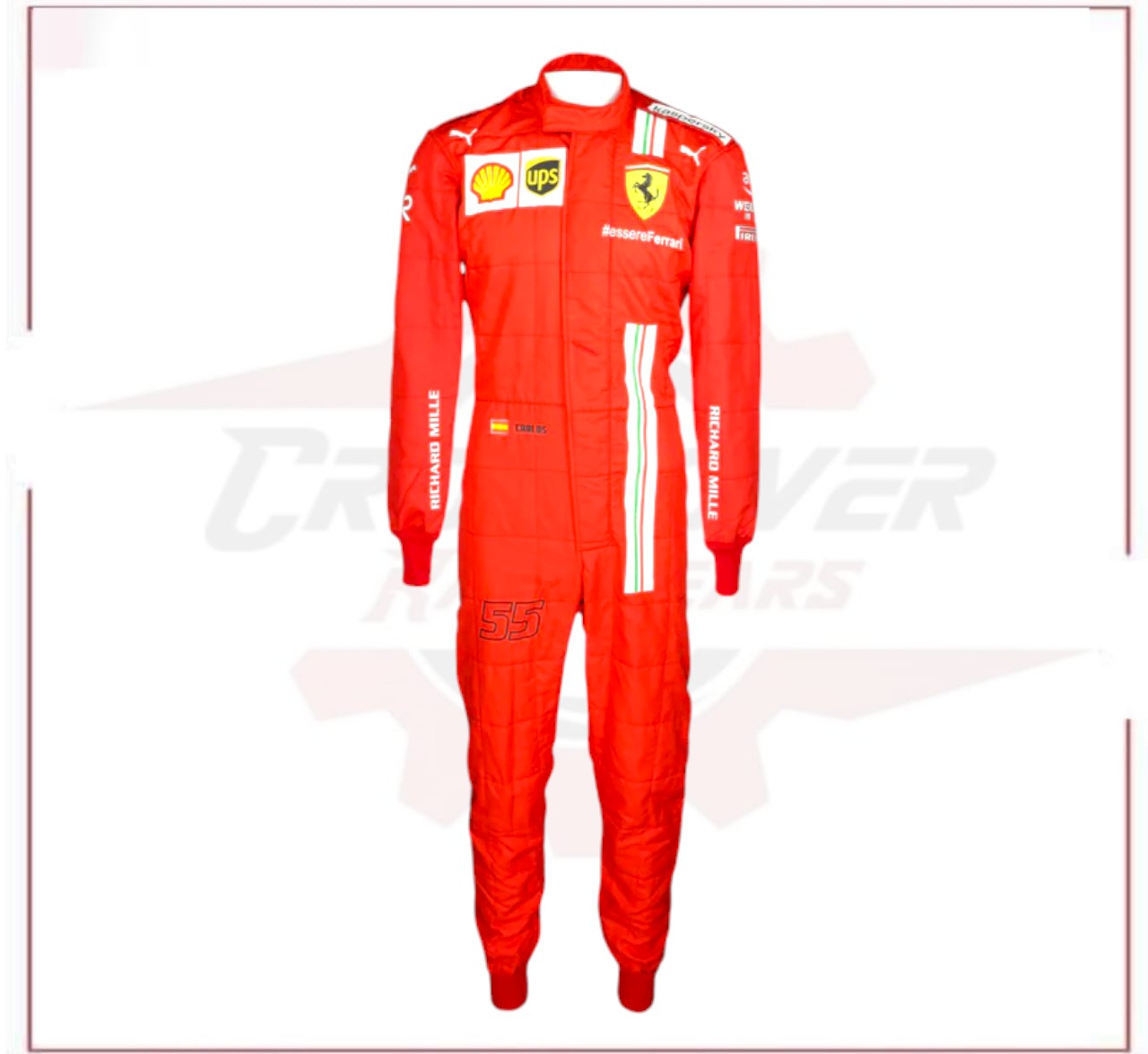 2021 Carlos Sainz Scuderia Ferrari F1 Racing Suit - CROSSOVER RACEWEARS