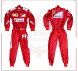 2014 Fernando Alonso Ferrari F1 Embroidered Racing Suit CROSSOVER RACEWEARS