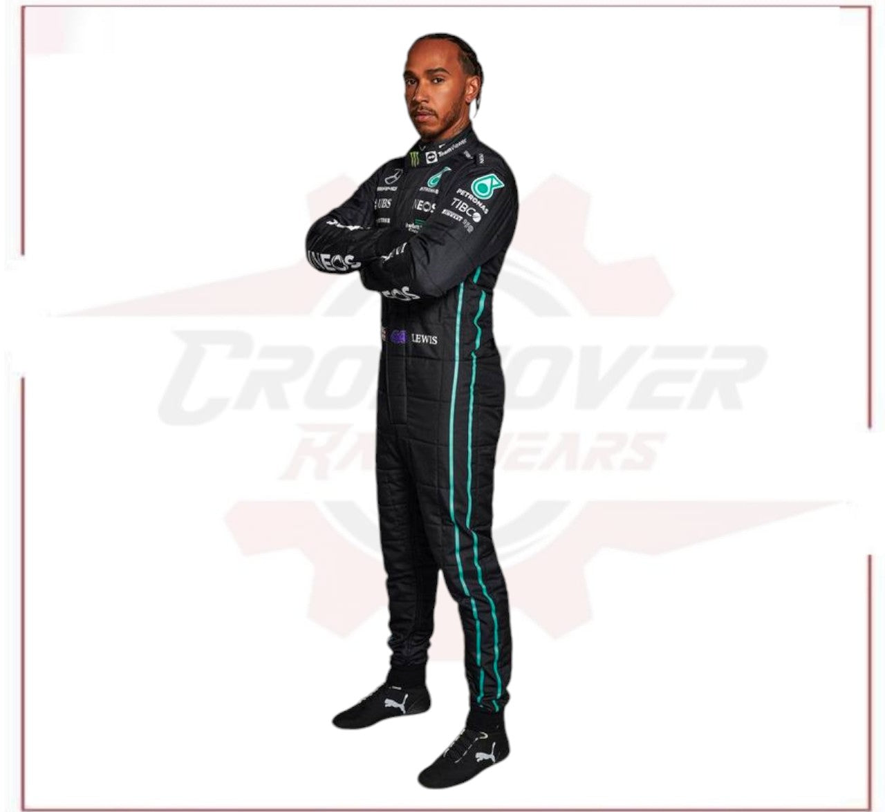 2022 Lewis Hamilton Petronas Mercedes F1 Race Suit CROSSOVER RACEWEARS
