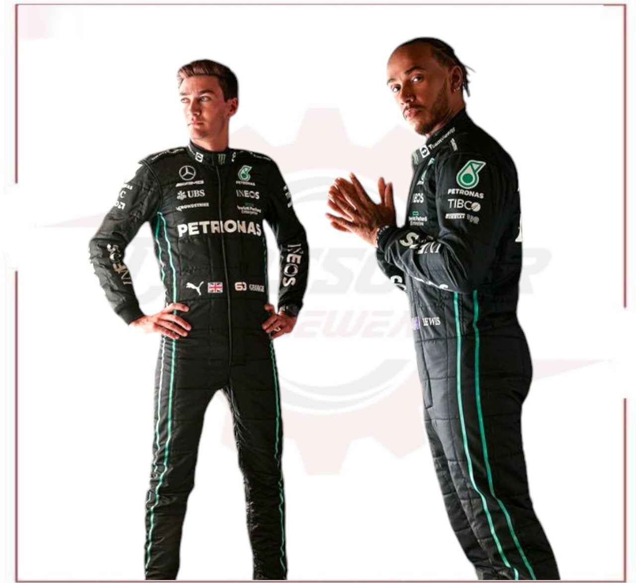 2022 Lewis Hamilton Petronas Mercedes F1 Race Suit CROSSOVER RACEWEARS
