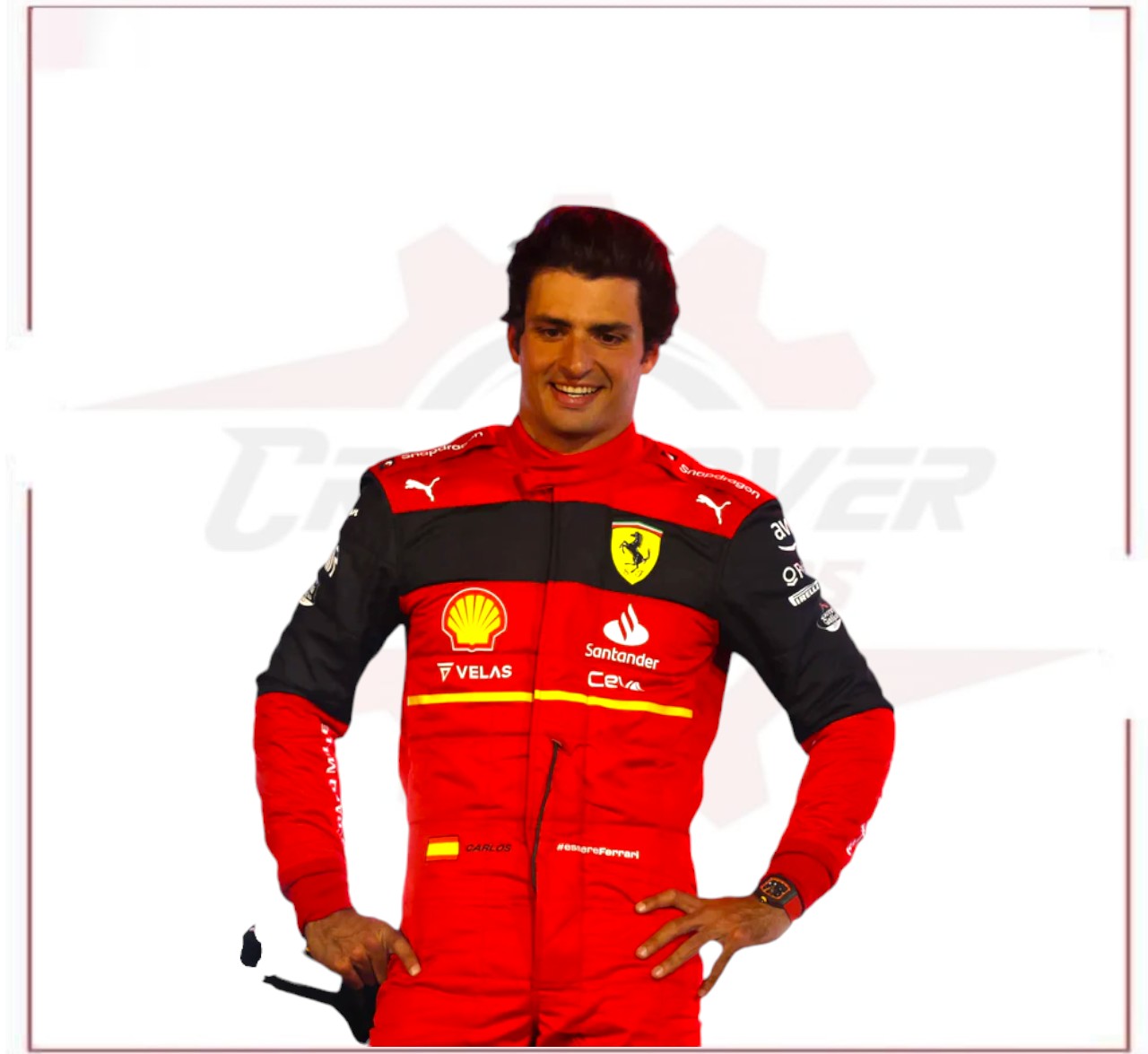 2022 Carlos Sainz Scuderia Ferrari F1 Racing Suit - CROSSOVER RACEWEARS