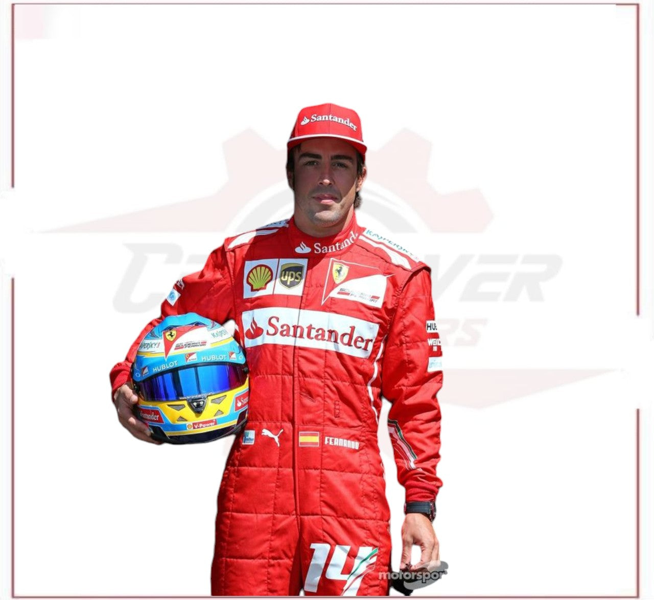 2014 Fernando Alonso Ferrari F1 Sublimation Racing Suit CROSSOVER RACEWEARS