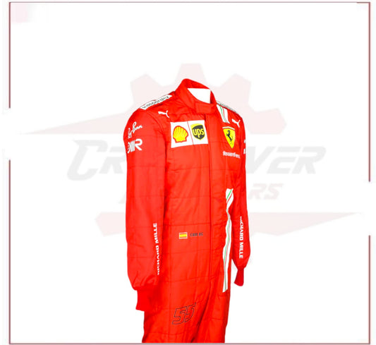 2021 Carlos Sainz Scuderia Ferrari F1 Racing Suit - CROSSOVER RACEWEARS