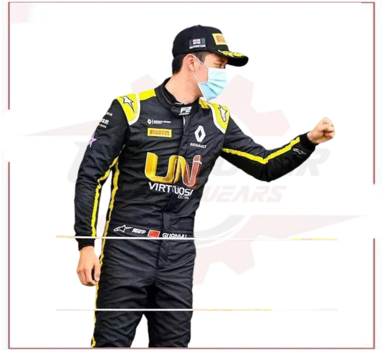 New 2020 Zhou Guanyu Renault F2 Race Suit