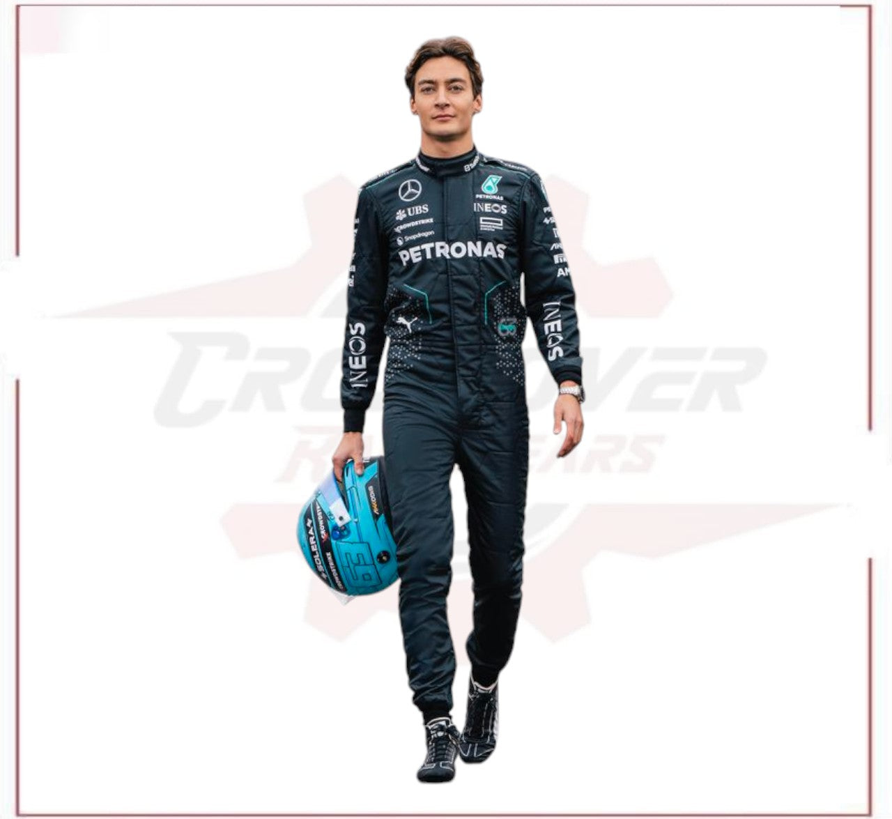 2024 George Russell Mercedes AMG F1 Team Race Suit CROSSOVER RACEWEARS