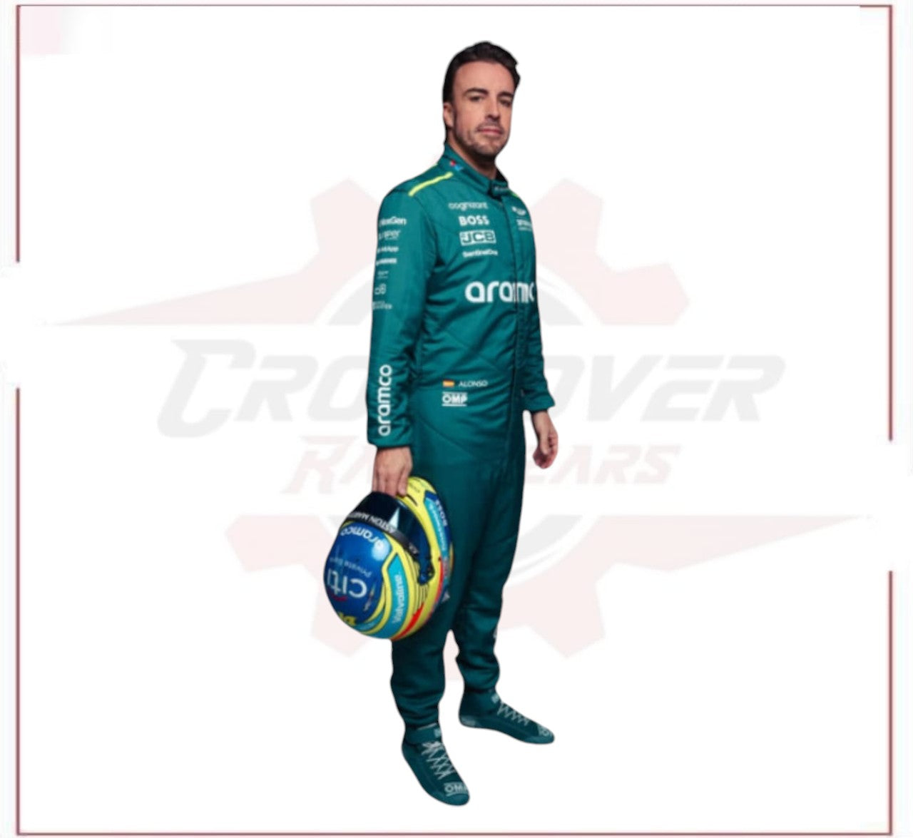2024 Fernando Alonso Aston Martin F1 Team Race Suit CROSSOVER RACEWEARS