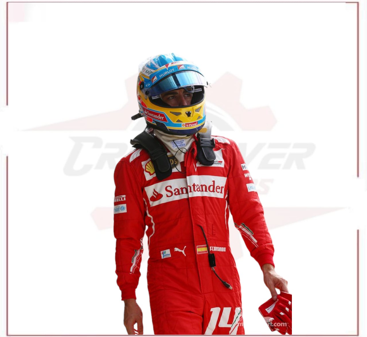 2014 Fernando Alonso Ferrari F1 Sublimation Racing Suit CROSSOVER RACEWEARS
