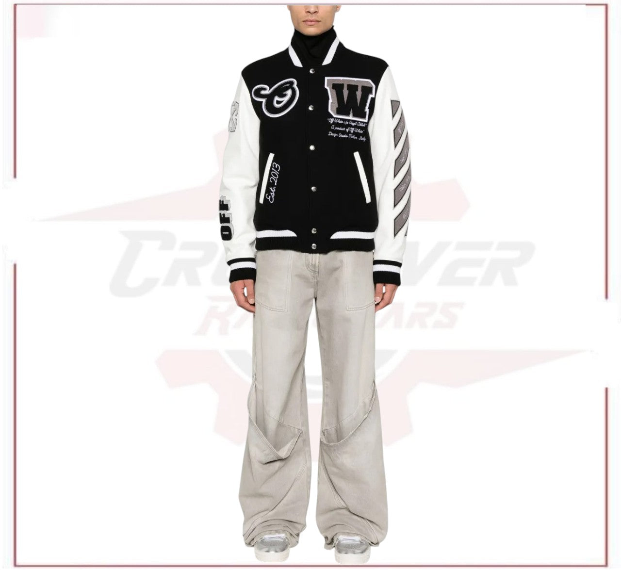 New Season Off-White Lea varsity jacket