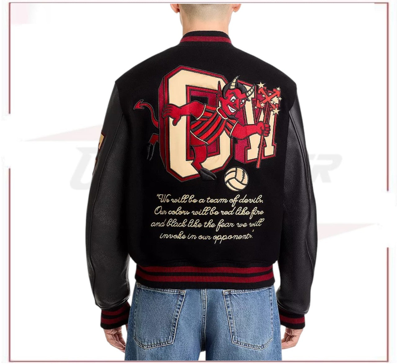 Off-White x AC Milan 125th Anniversary Embroidered Varsity Jacket - Exclusive