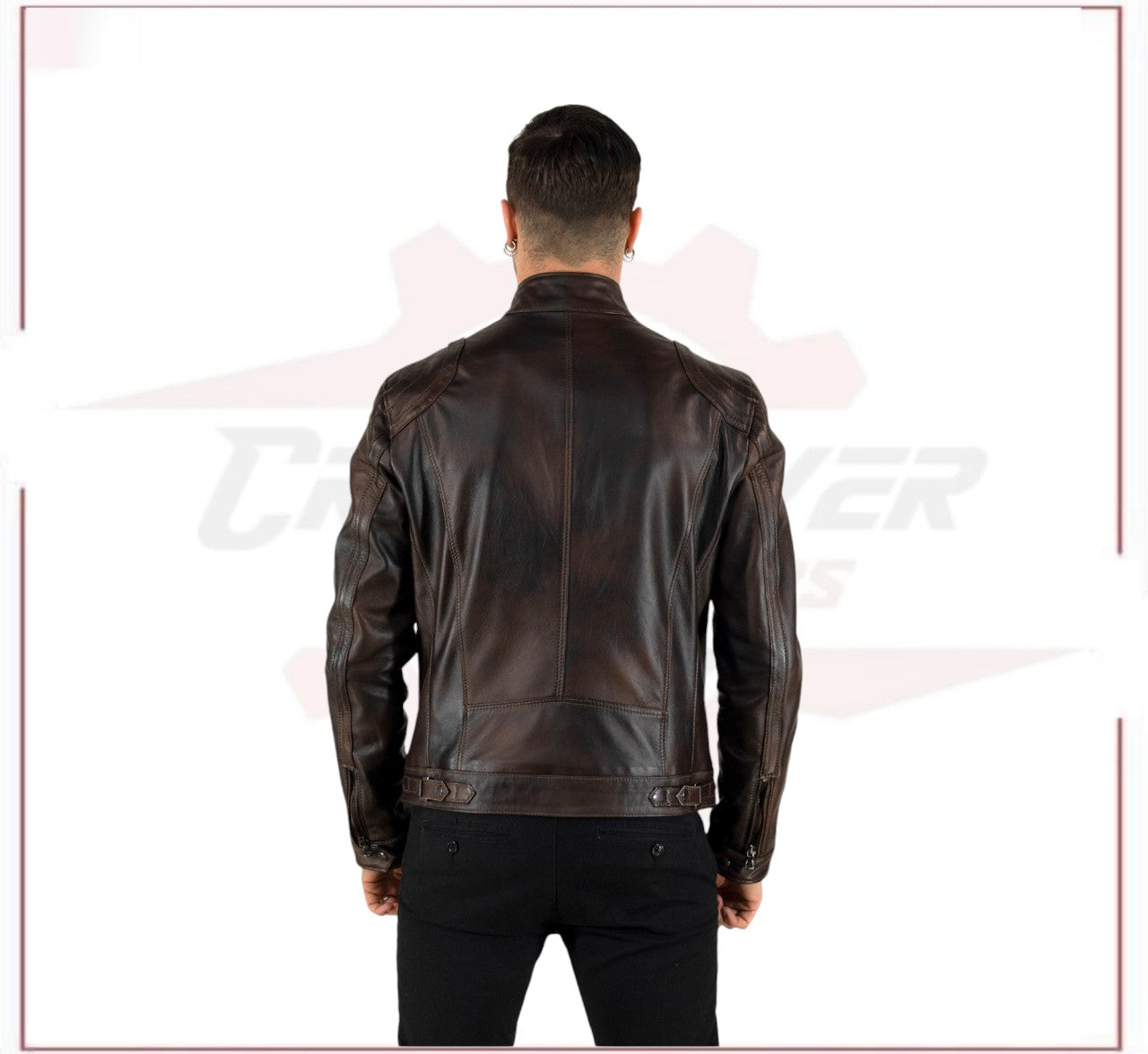Avatar - Biker Men's Genuine Dark Brown Leather CROSSOVER RACEWEARS