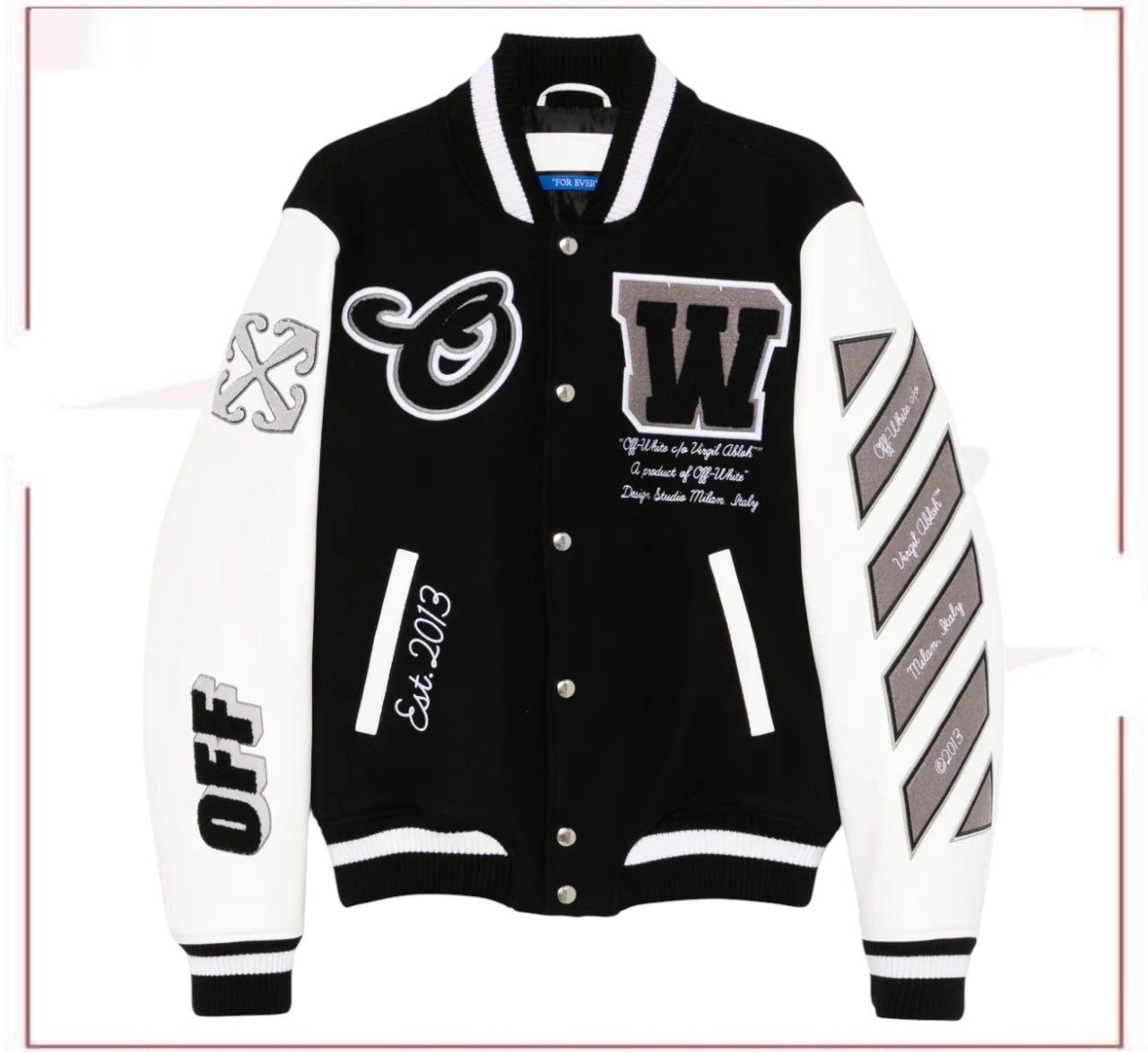 New Season Off-White Lea varsity jacket