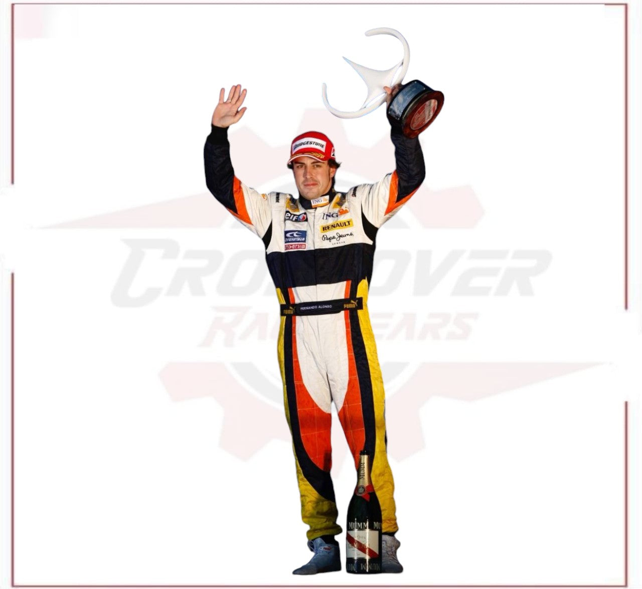 Fernando Alonso 2008 Renault F1 race suit Embroidery CROSSOVER RACEWEARS