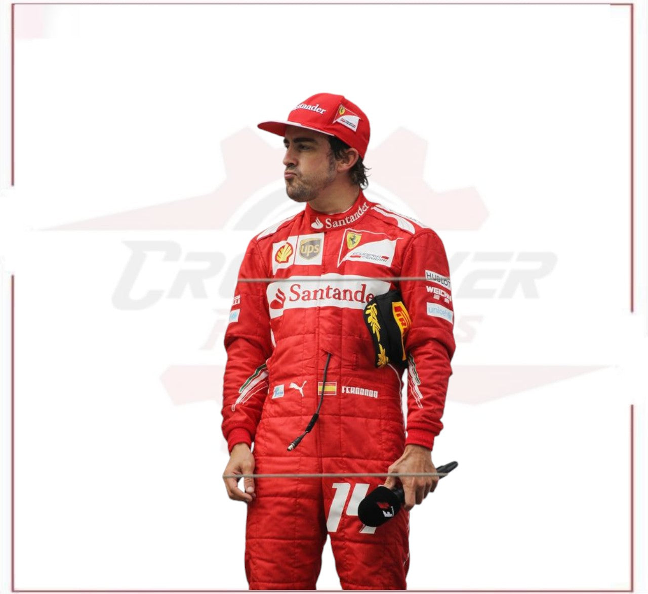 2014 Fernando Alonso Ferrari F1 Sublimation Racing Suit CROSSOVER RACEWEARS