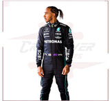 2022 Lewis Hamilton Petronas Mercedes F1 Race Suit CROSSOVER RACEWEARS