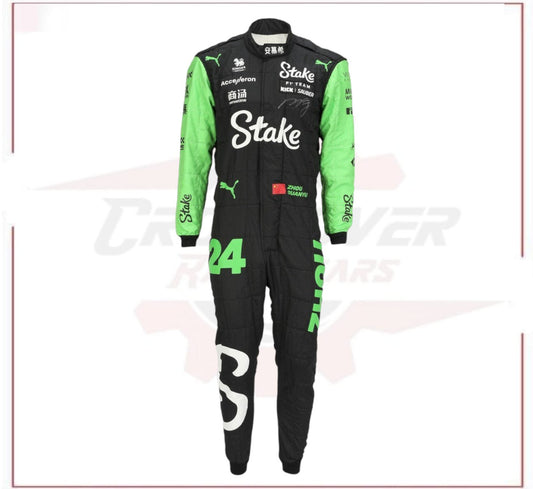 New 2024 Zhou Guanyu Stake F1 Team Kick Sauber Replica Racing Suit