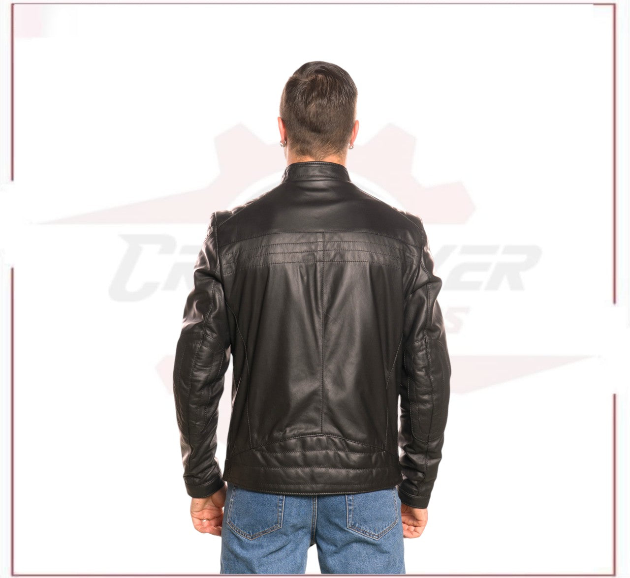 Alfonso - Biker Men's Genuine Black Leather CROSSOVER RACEWEARS