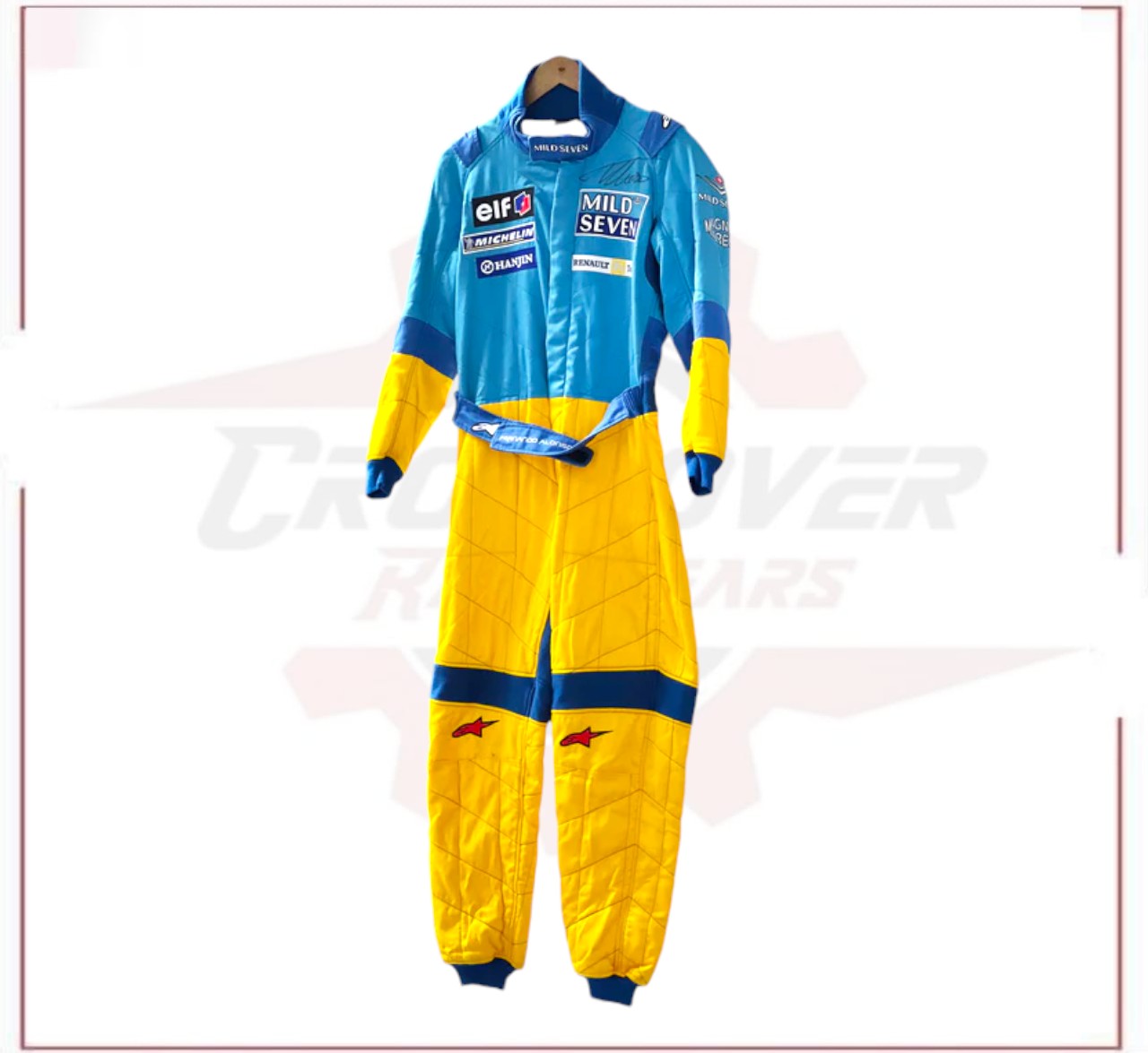 2002 Fernando Alonso Mild Seven Renault F1 Race Suit Embroidery CROSSOVER RACEWEARS