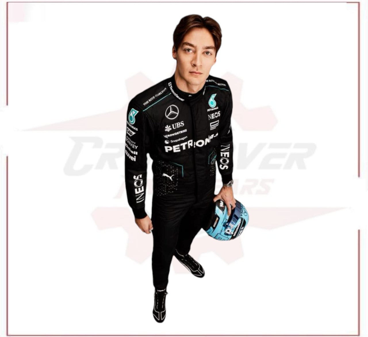 2024 George Russell Mercedes AMG F1 Team Race Suit CROSSOVER RACEWEARS