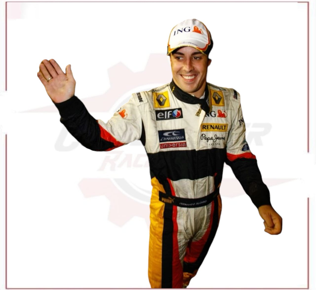 Fernando Alonso 2008 Renault F1 race suit Embroidery CROSSOVER RACEWEARS