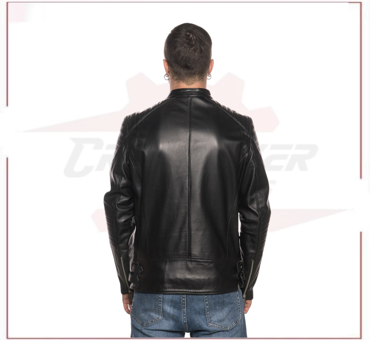 Rockstar - Men’s Black Genuine Leather Perfecto CROSSOVER RACEWEARS