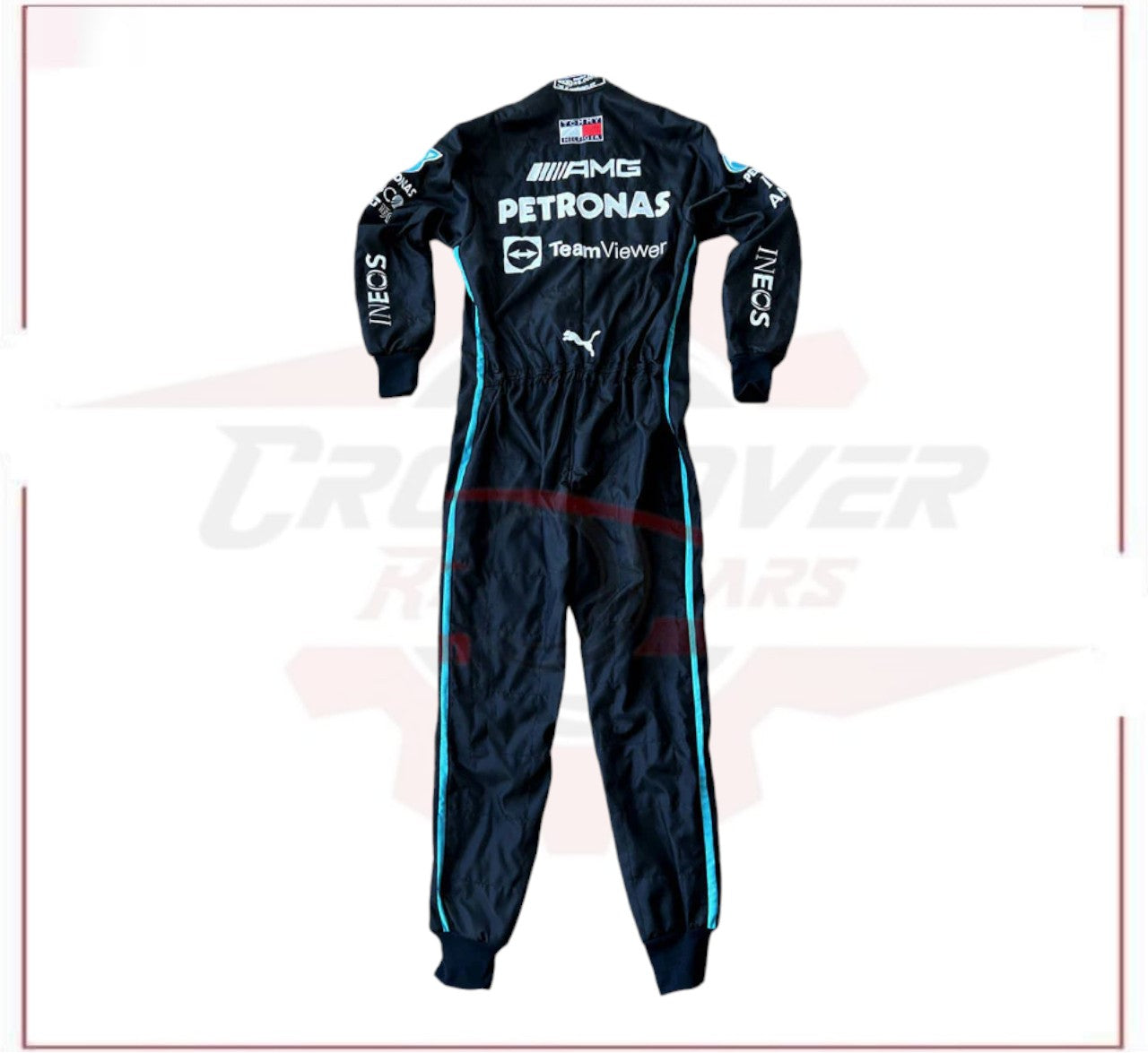2022 Lewis Hamilton Mercedes Benz F1 Embroidered Race Suit CROSSOVER RACEWEARS