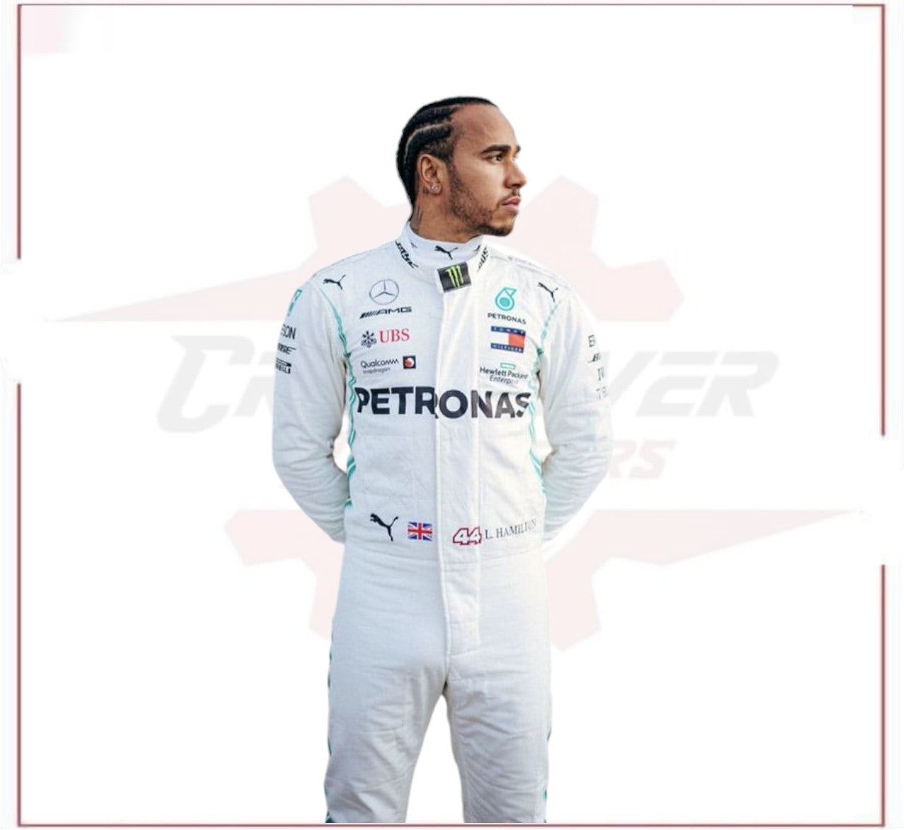 Lewis Hamilton 2019 Mercedes AMG Petronas F1 Replica Race Suit CROSSOVER RACEWEARS