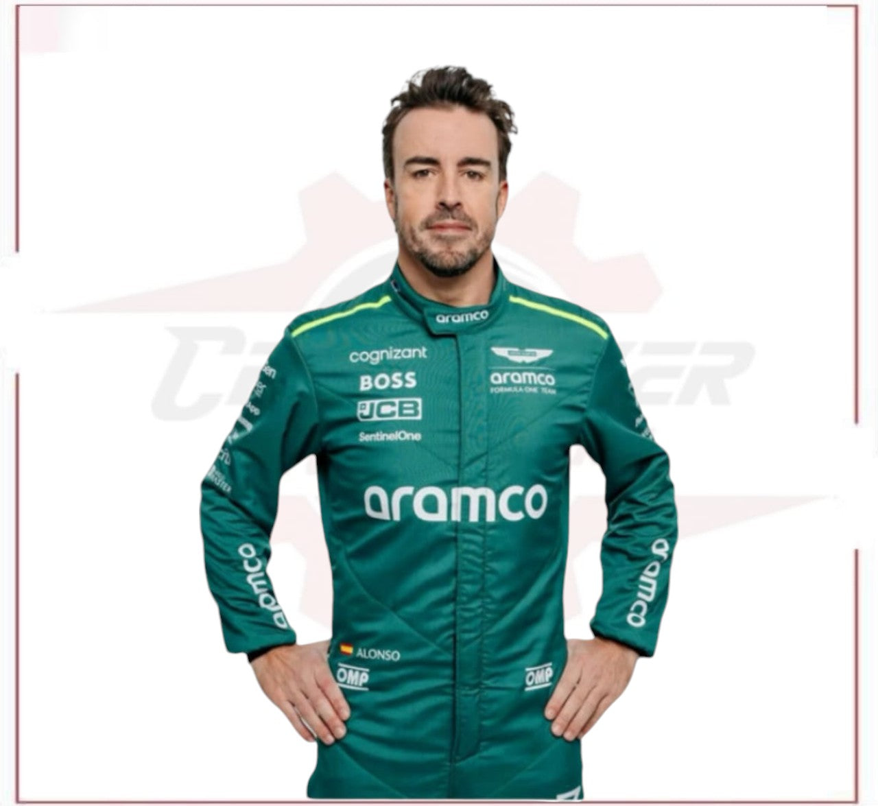 2024 Fernando Alonso Aston Martin F1 Team Race Suit CROSSOVER RACEWEARS