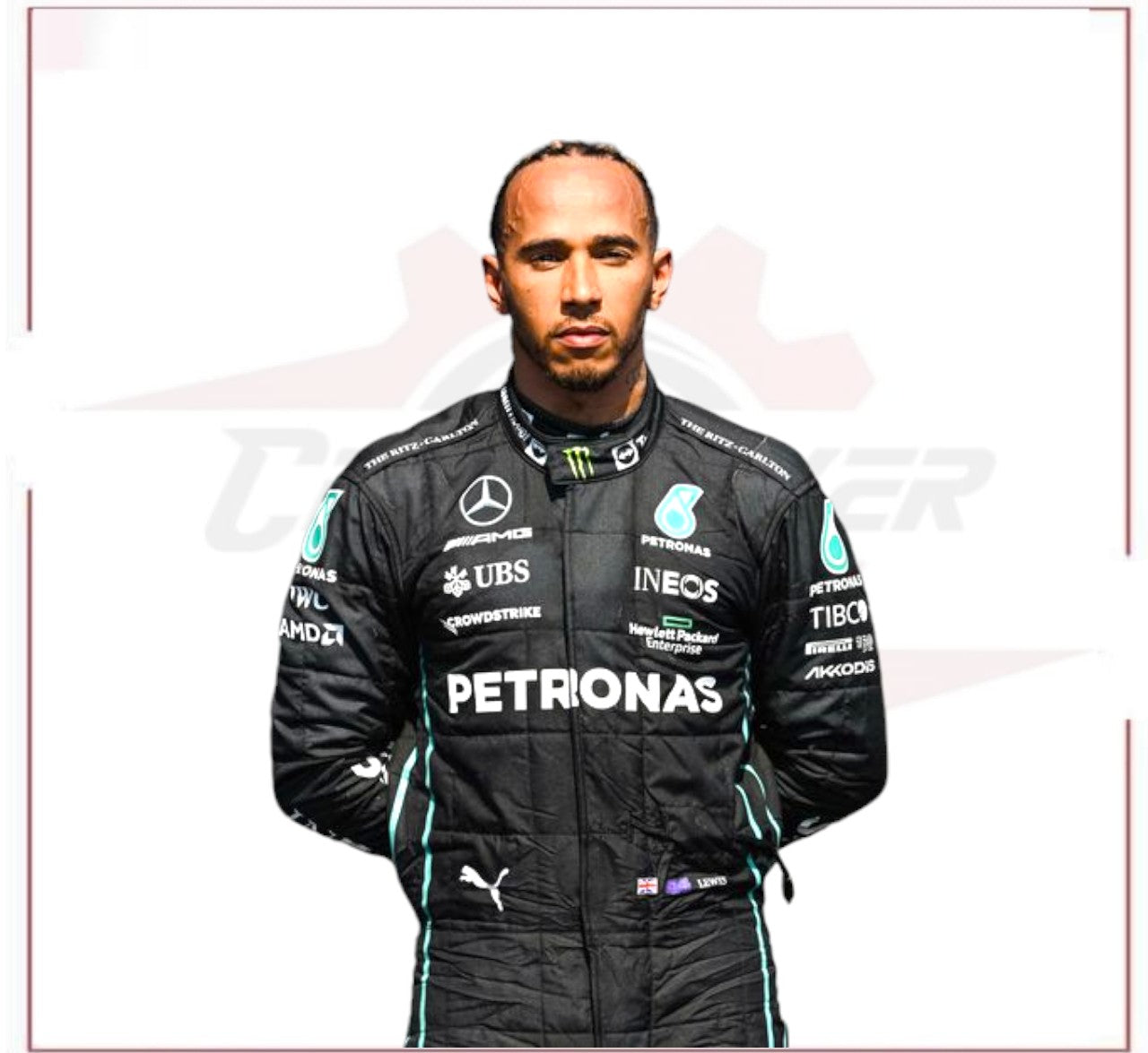 2022 Lewis Hamilton Petronas Mercedes F1 Race Suit CROSSOVER RACEWEARS